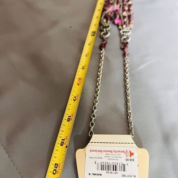 Sonoma Silver Tone Necklace Pink Shades Multi Layer Genuine Shell Stones - Picture 11 of 11